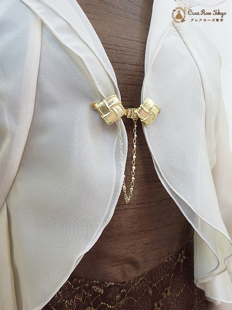 日本製の柔らかいベージュカラーボレロ【マミールボレロジャケット】 ミセスにおすすめ