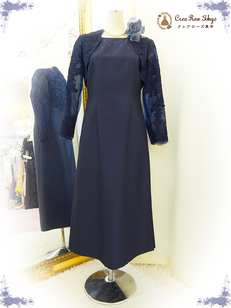 [グリセルダネイビーボレロ]人気のネイビー！豪華刺繍レースのボレロジャケット
