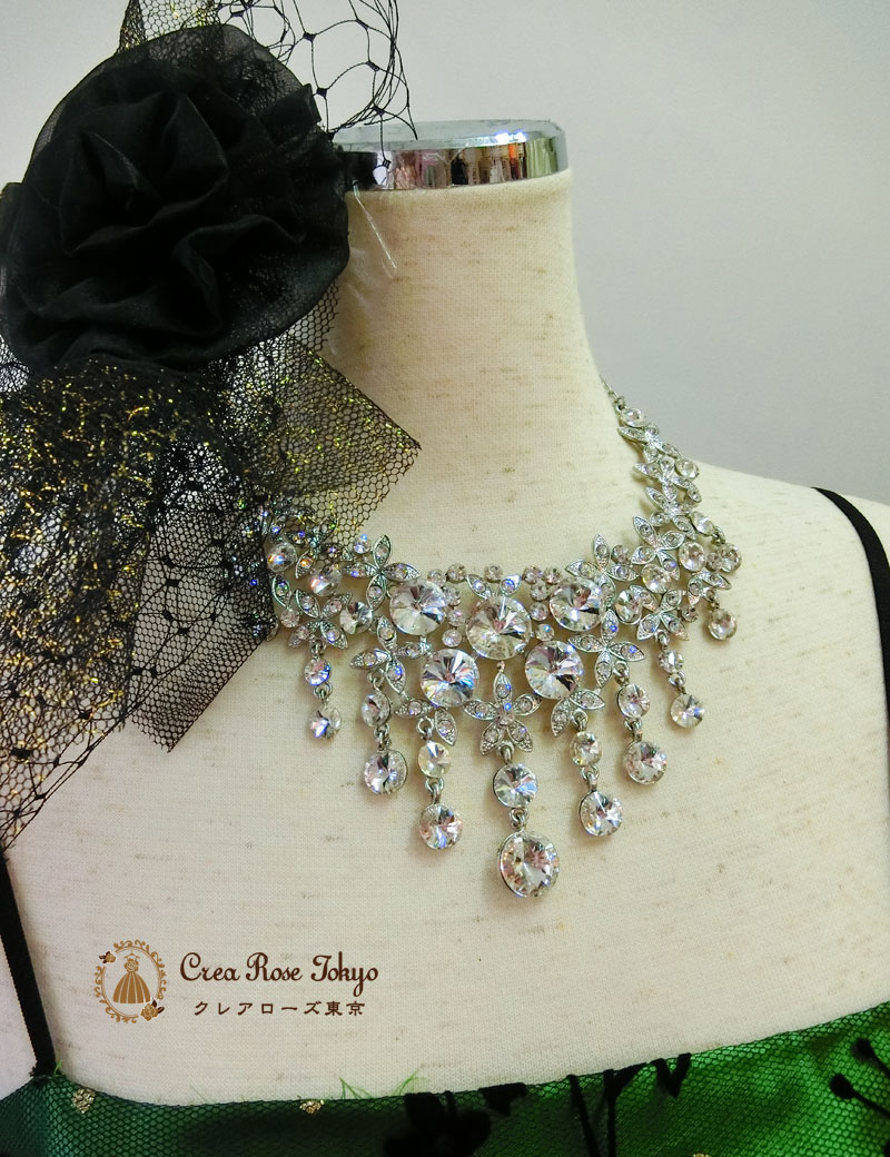 [オリーブシャンテ]深緑ロングドレス＆ロングミディアム