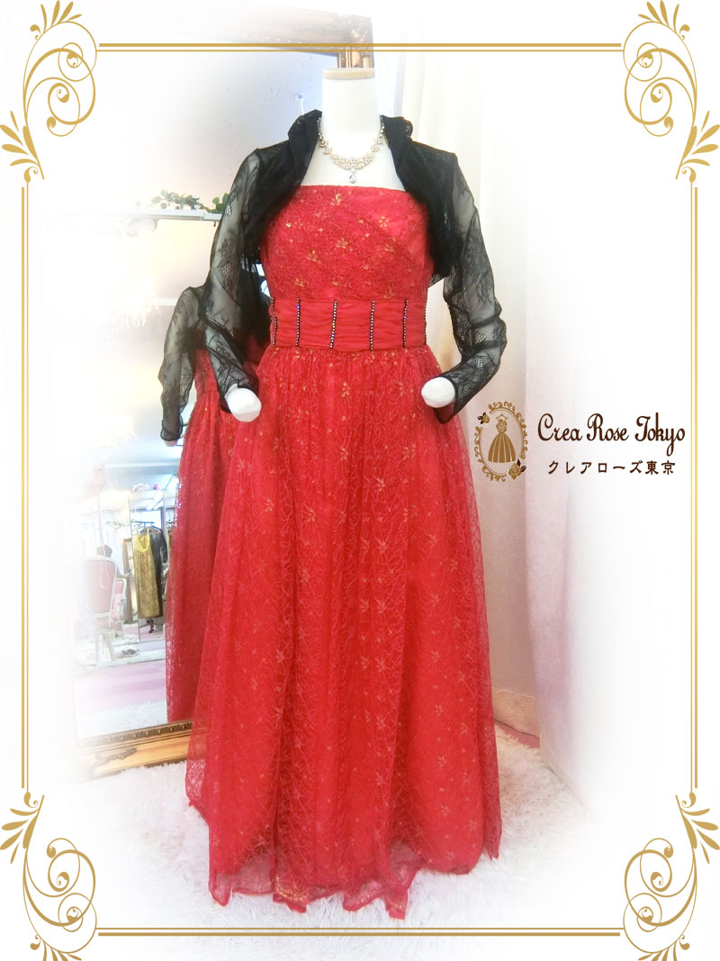 大きめサイズ　ディナーショーやクルージング、クリスマスパーティーに。2点ミセス向けロングドレスセット！[マルグリッド+ポワールボレロ]発表会に