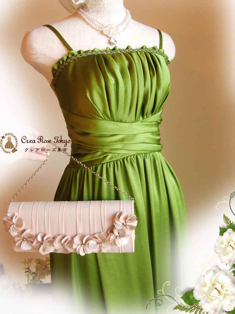 [アナスタシア]編み上げ膝丈　爽やかグリーンドレス　S～Lサイズ対応