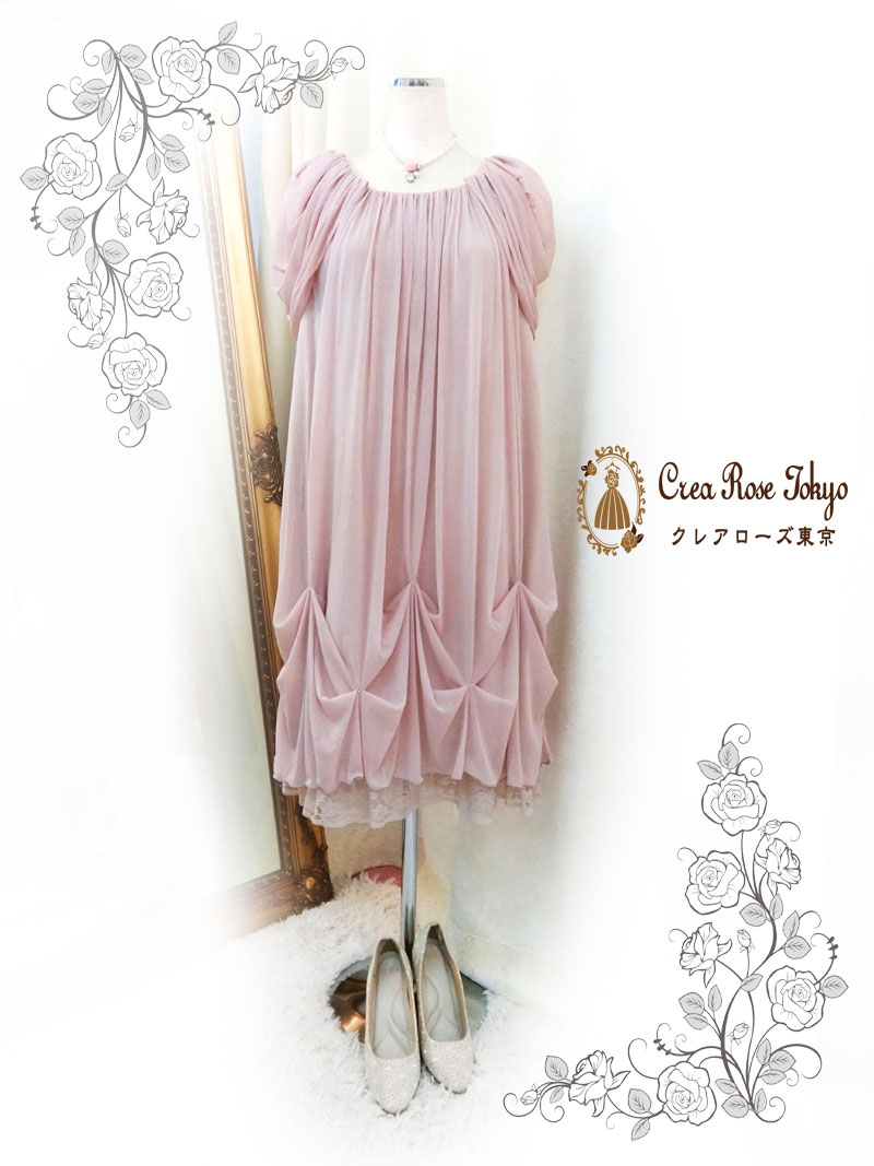 [ノクターン]フェミニンなゆったりフリーサイズドレス