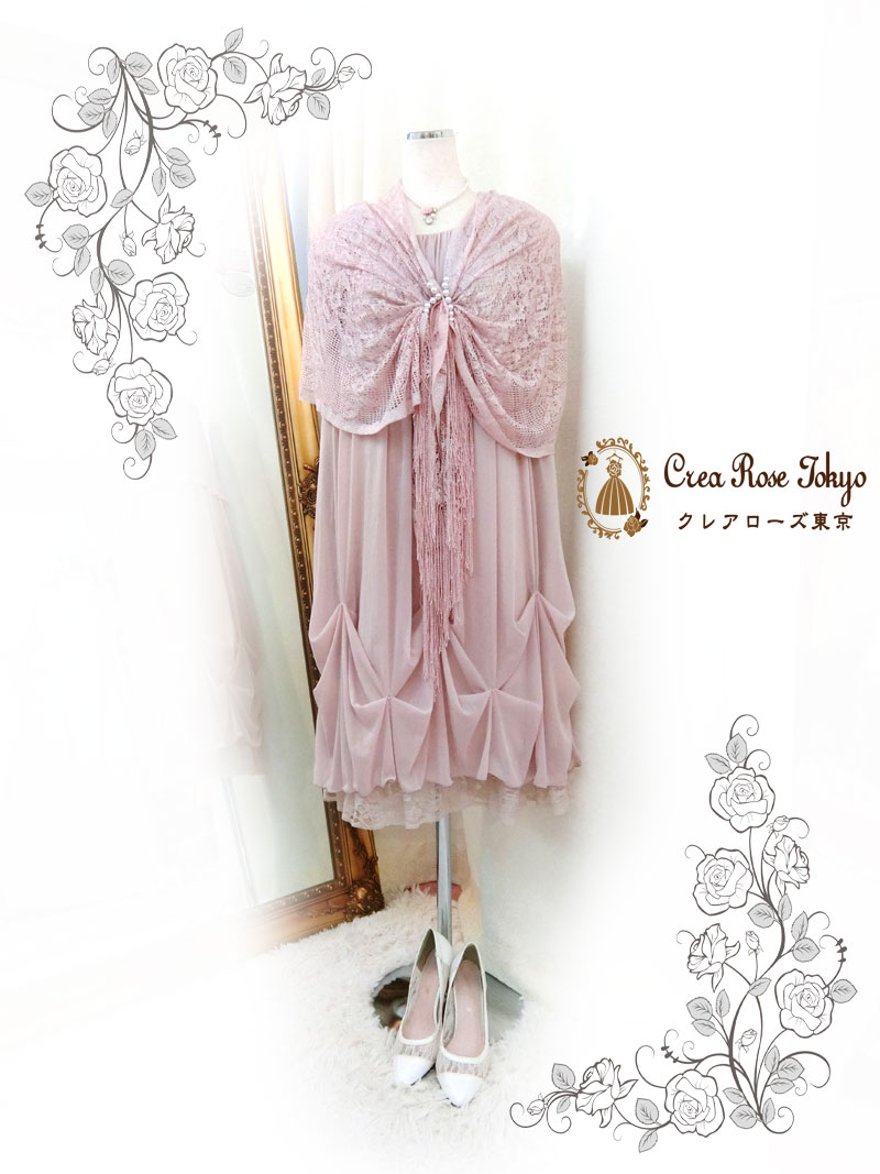 [ノクターン]フェミニンなゆったりフリーサイズドレス