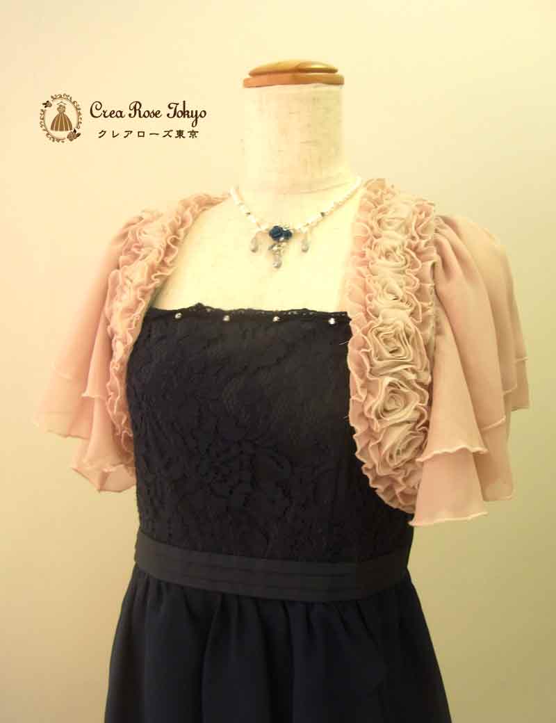 [ネイビーレース]ネイビーの清楚ワンピースドレス