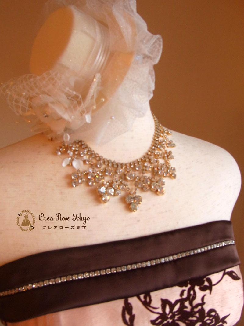 [アマンダ]清楚な薔薇柄ロングドレス　演奏会７～細み１１号