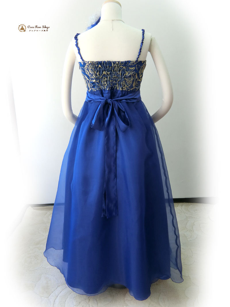 [ノエルブルー]オリジナル！スカート短め発表会向けロングドレス