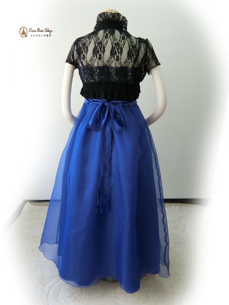 [ノエルブルー]オリジナル！スカート短め発表会向けロングドレス