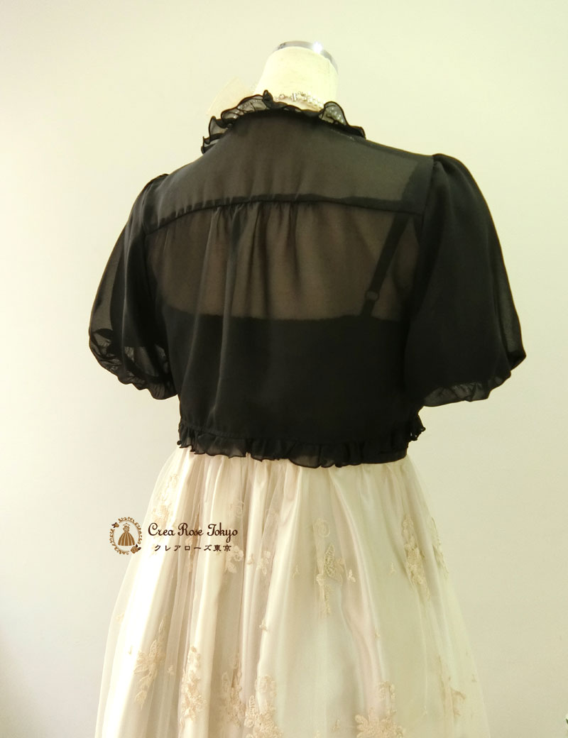 [クラシックフローラ　ブラック]クラシカルレースのドレス
