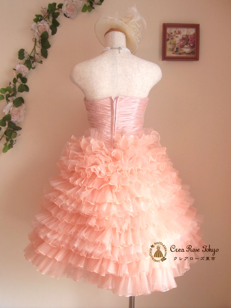 [ミュゼ]サーモンピンクのフリフリ豪華ドレス