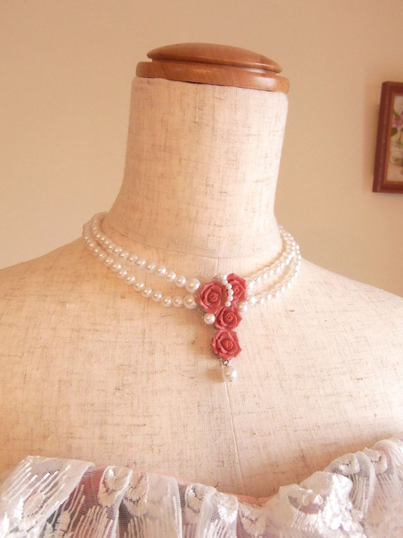 [ミシェルスウィート]チェックが可愛いショートドレス：薔薇付き