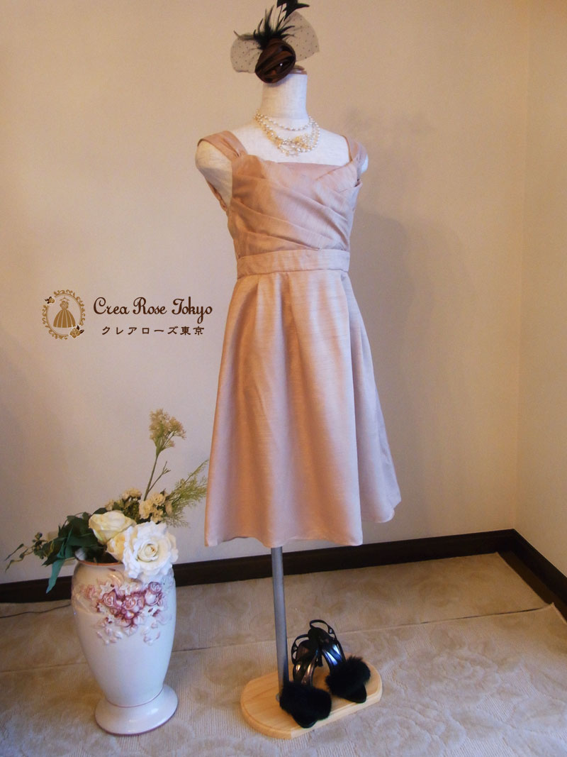 [ジョアンヌ]3wayベージュのパーティーワンピースドレス　Mサイズ