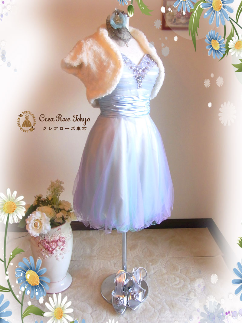 [クラリス]キラキラビジューのパーティードレス　Ｍ～ＬＬサイズ