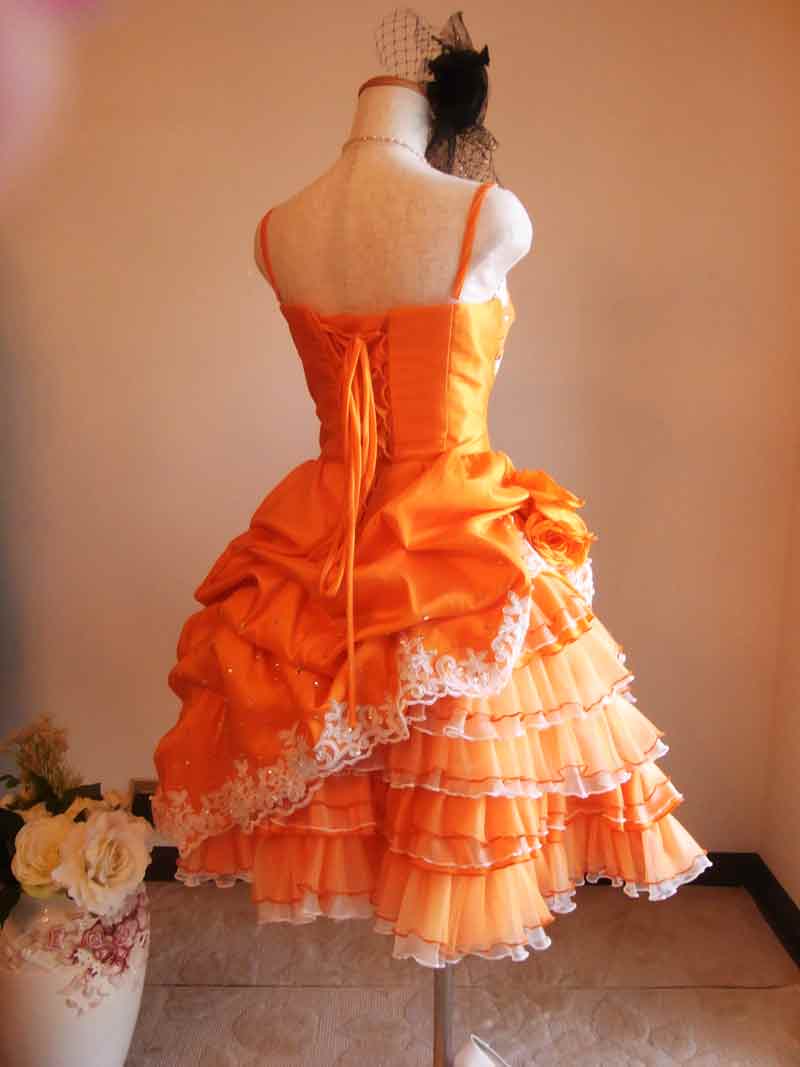 [プリマヴェーラ]オリジナル！豪華オレンジパーティードレス
