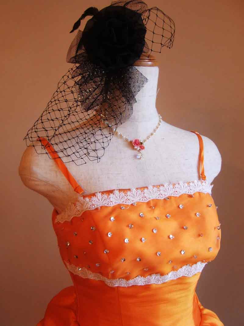 [プリマヴェーラ]オリジナル！豪華オレンジパーティードレス