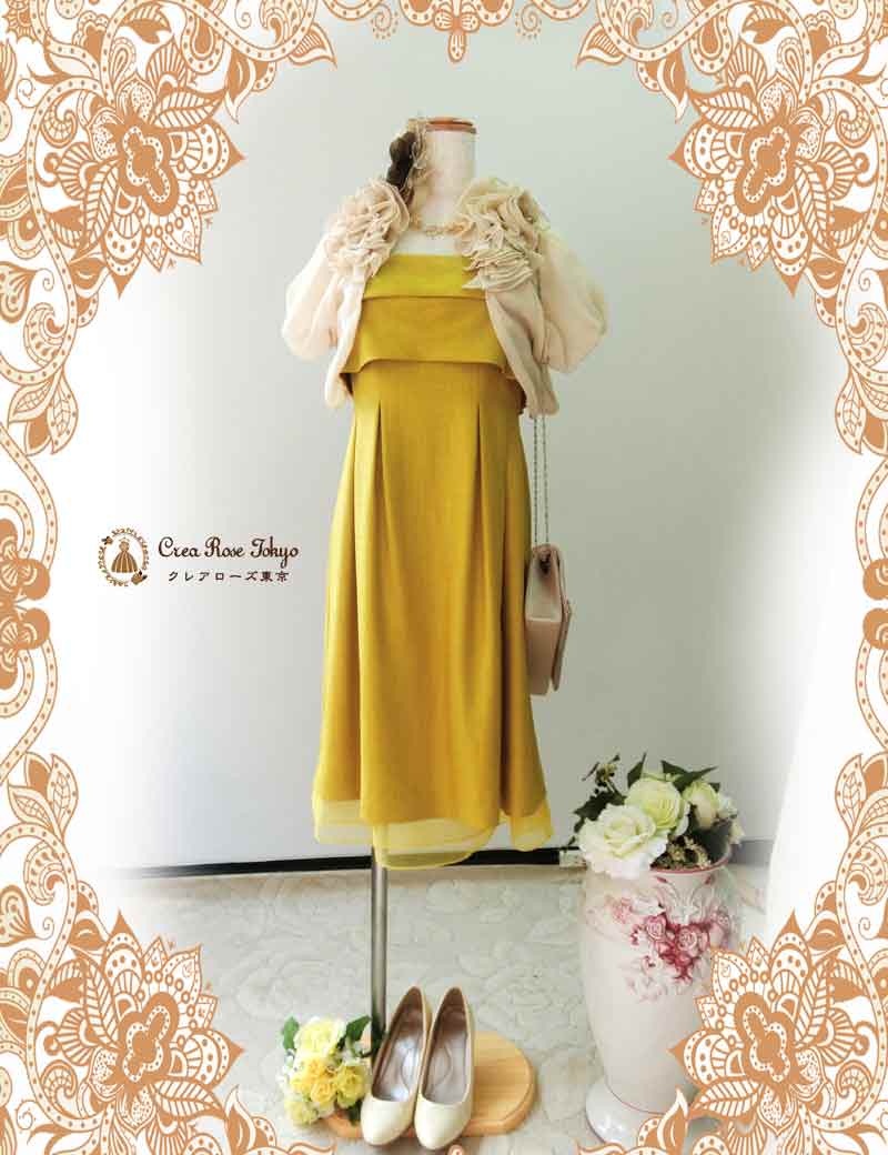 コーディネート2点セット！[スプレンディア+ダンテボレロクリーム]３０代向けゲストドレス