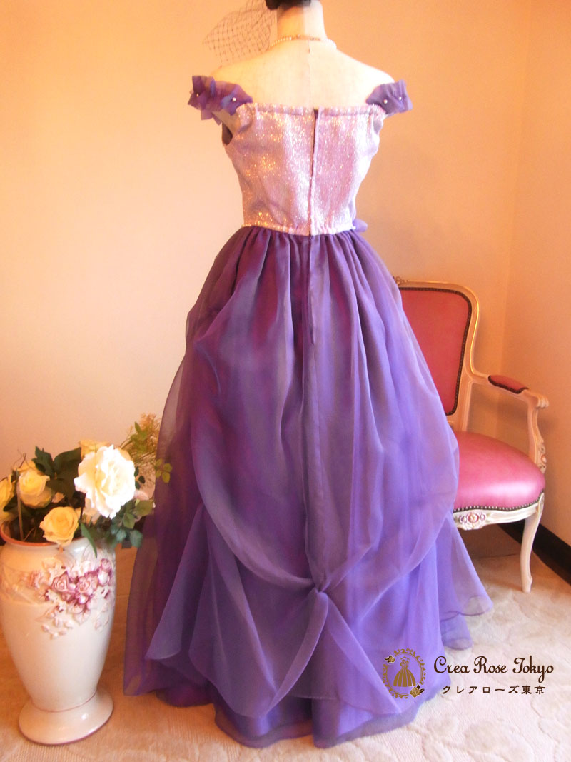 [モンティール]パープルロングドレス　９号Mサイズ