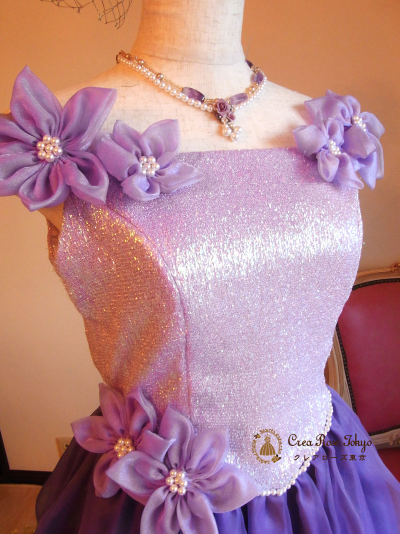 [モンティール]パープルロングドレス　９号Mサイズ