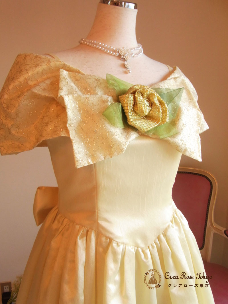 [メルリーナ]ロングクリームドレス　１１号Lサイズ