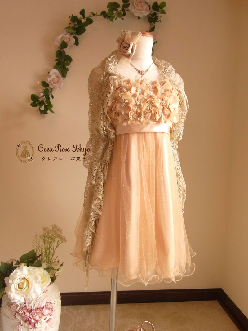 [リリアフラワー]お花の立体チュールパーティードレス　７～９号