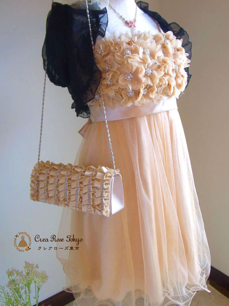 [リリアフラワー]お花の立体チュールパーティードレス　７～９号