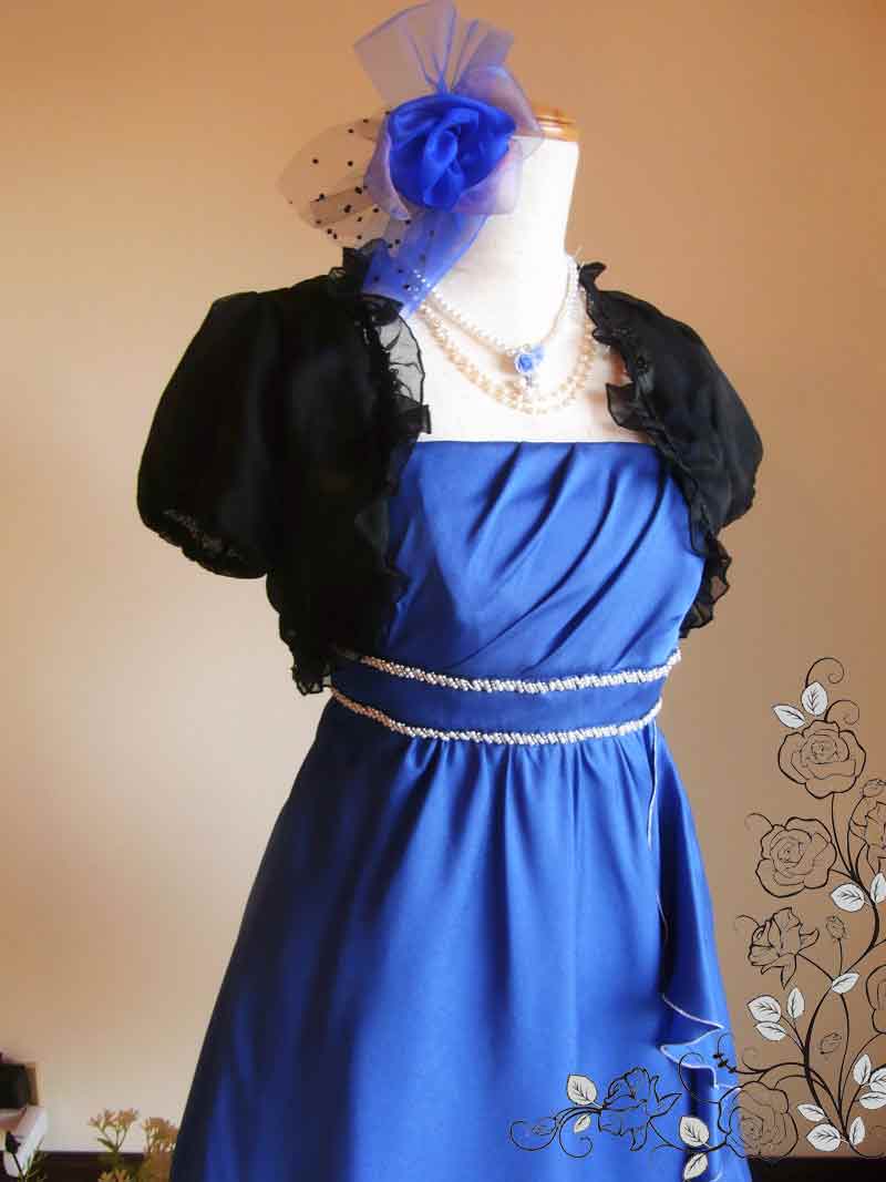 [ブルーエトワール]素敵な大人可愛いパーティードレス　編み上げ調整タイプ