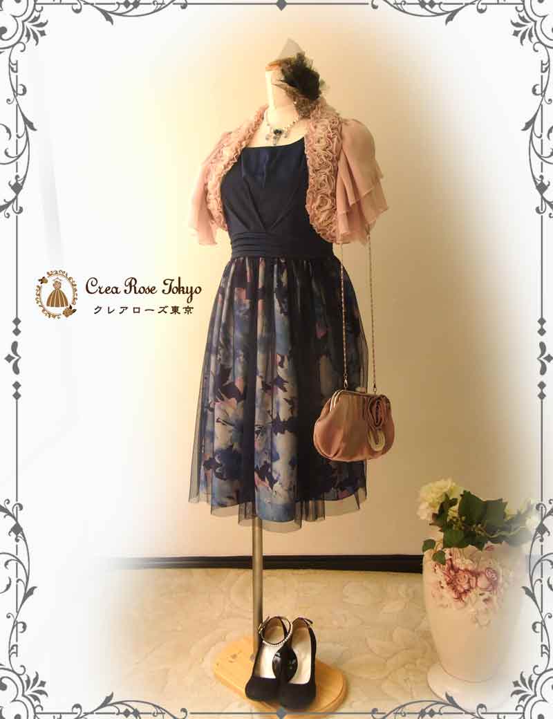 [ローランド] おすすめ！ネイビーチュールの結婚式お呼ばれドレス