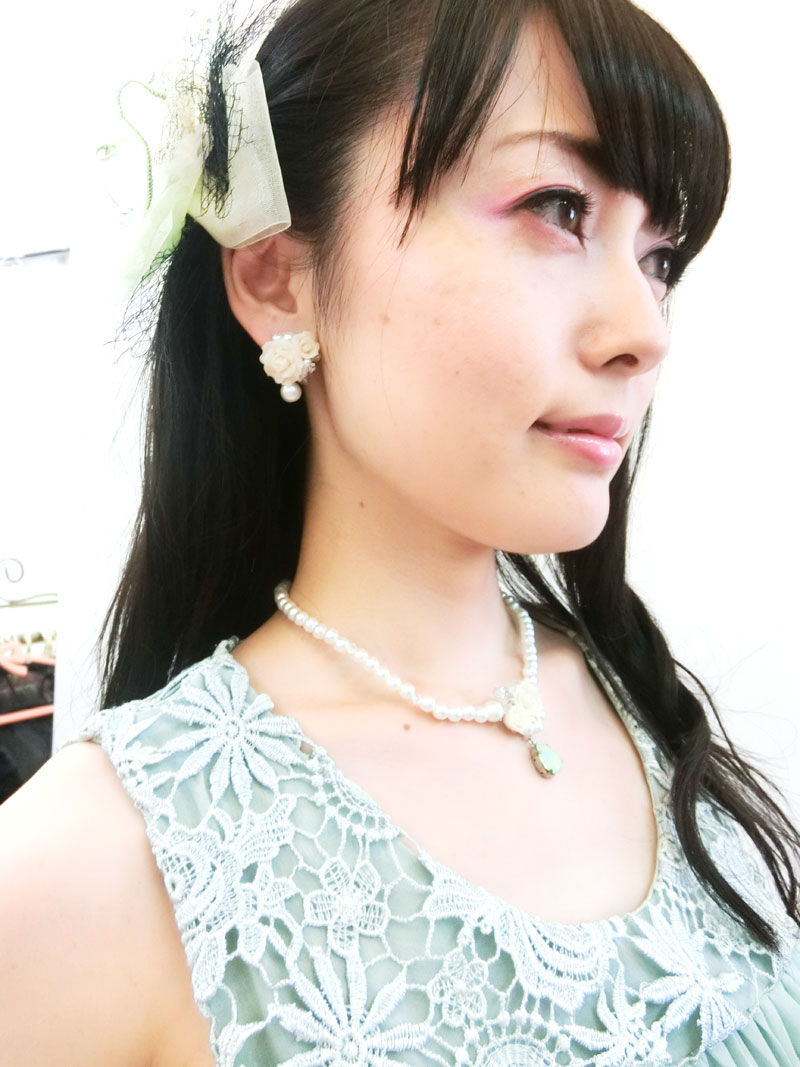 [プルミエール]レースがかわいいプリーツドレス