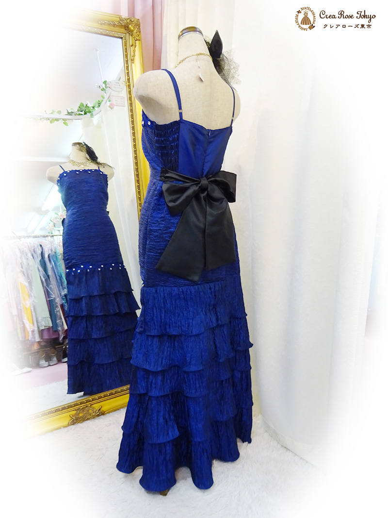 ディナーショーやクルージングパーティーにドレスアップ２点セット[アレキサンドラ+ブラックレースロングボレロ]ミセスにおすすめ形の綺麗なロングドレス