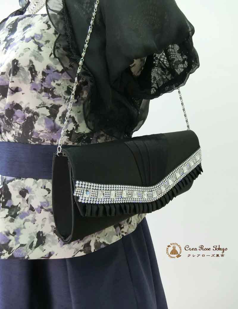 [セレブレート]キリっと華やかネイビードレス