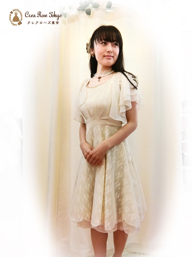 [ピアージュ]レースの清楚ドレス