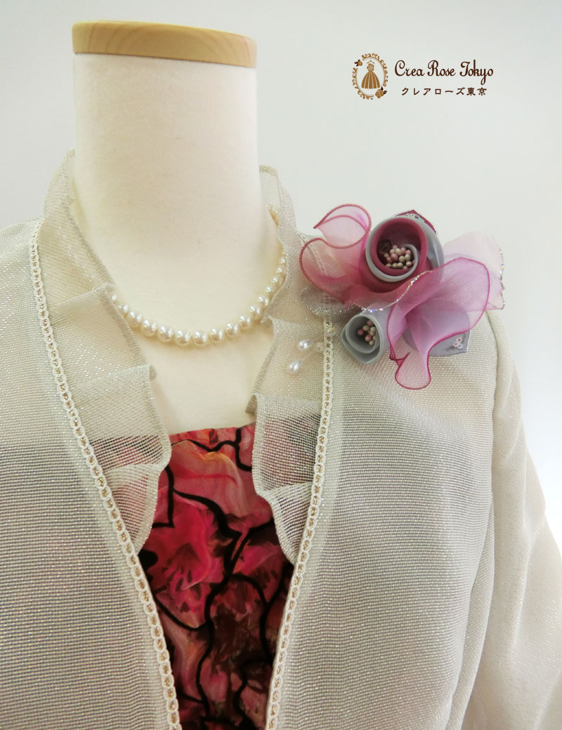 【ジュリエットコサージュ：パープルシルバー】ジャケットが映えるブーケフラワー