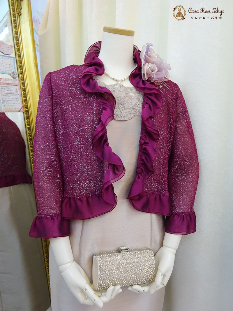 【ビバリーコサージュ:ピンクパープル】ジャケットが映えるブーケフラワー