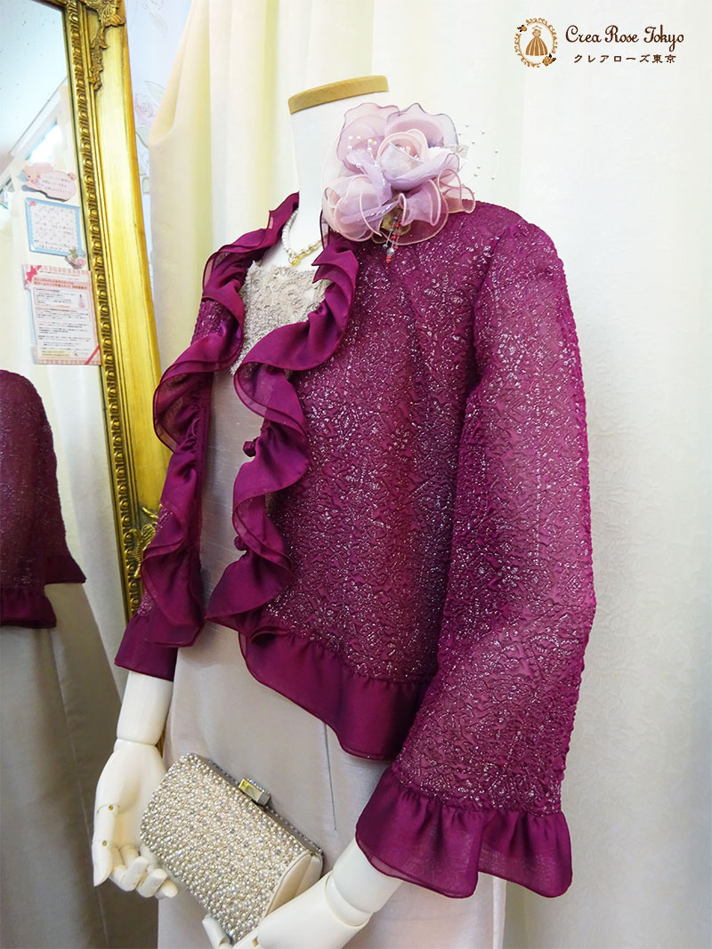 【ビバリーコサージュ:ピンクパープル】ジャケットが映えるブーケフラワー