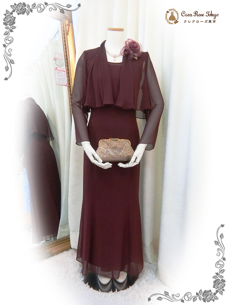 【ビバリーコサージュ：ワイン】ジャケットが映えるブーケフラワー