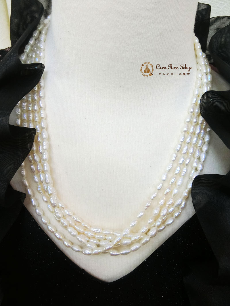 [5連ネックレス]パールのパーティーネックレス