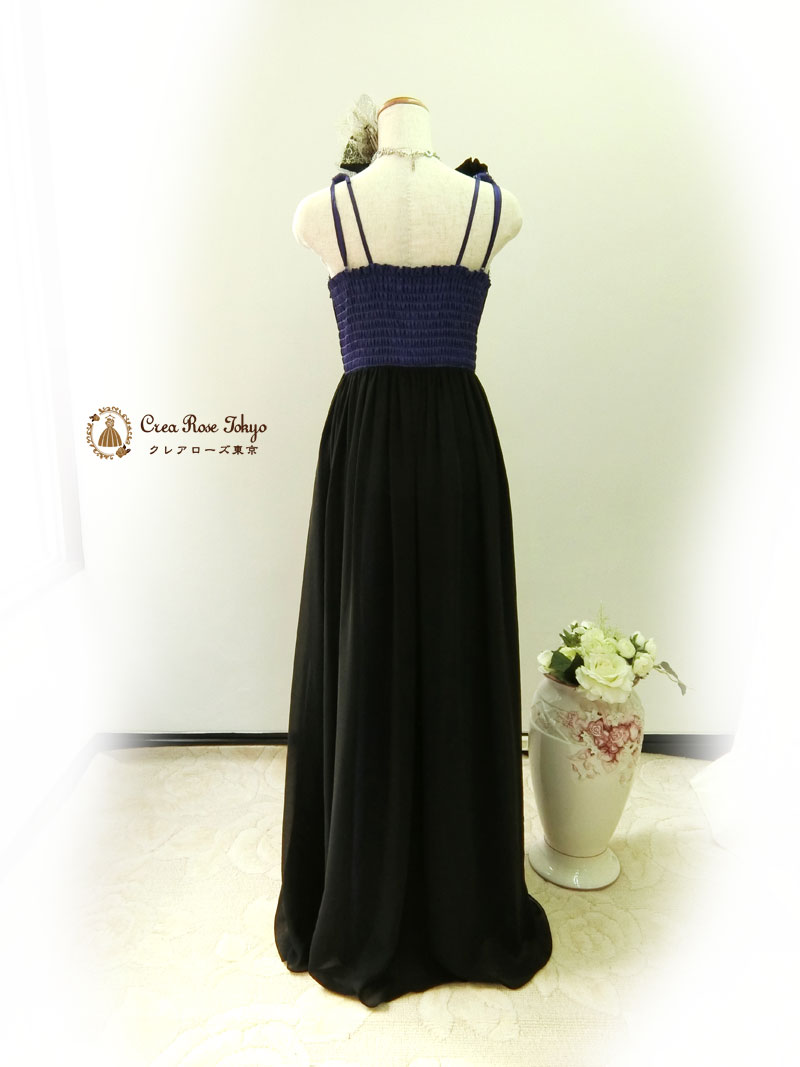 コーディネート２点セット[グラーチェ+ブラックファーボレロ]夜空をまとう！ミセスにおすすめロングドレス