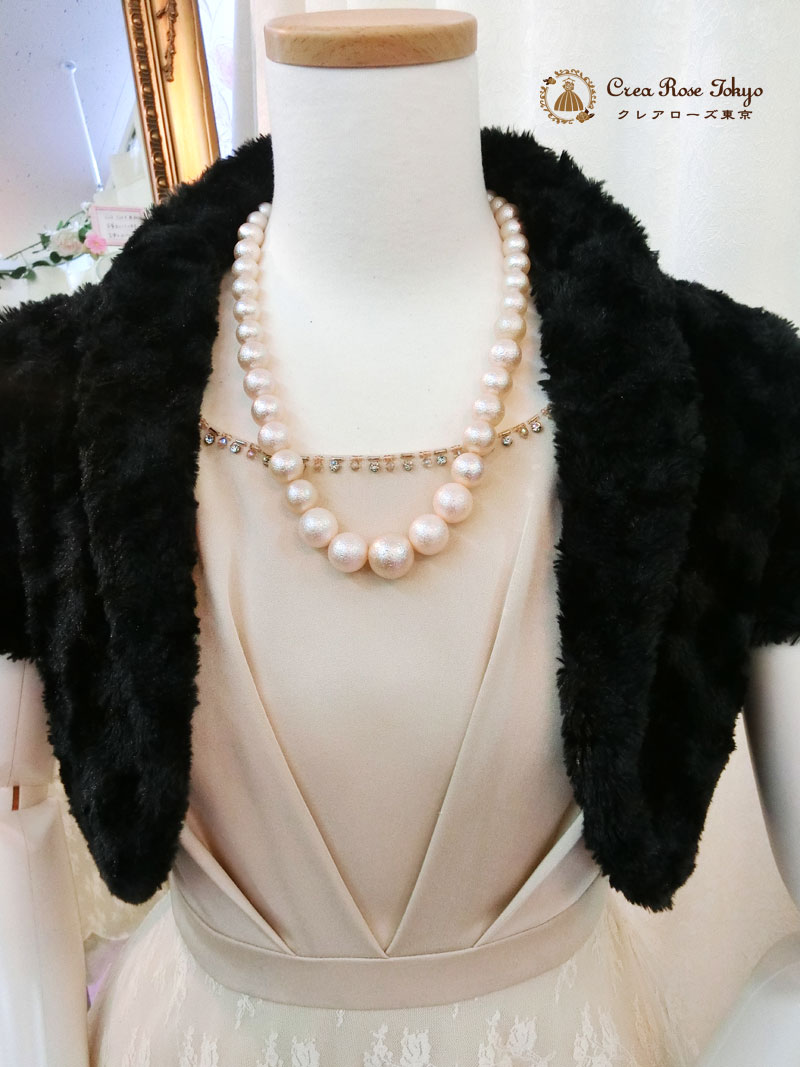 [クリームパール]パールのパーティーネックレス