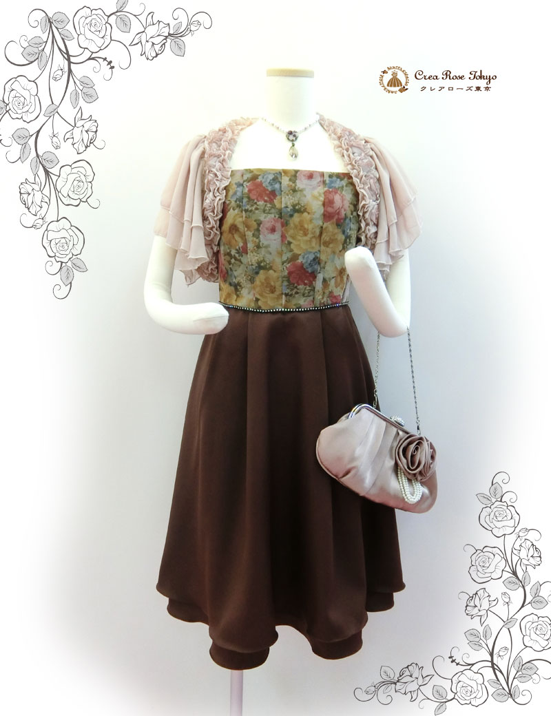 [パープルアンティークローズ]バラのパールネックレス