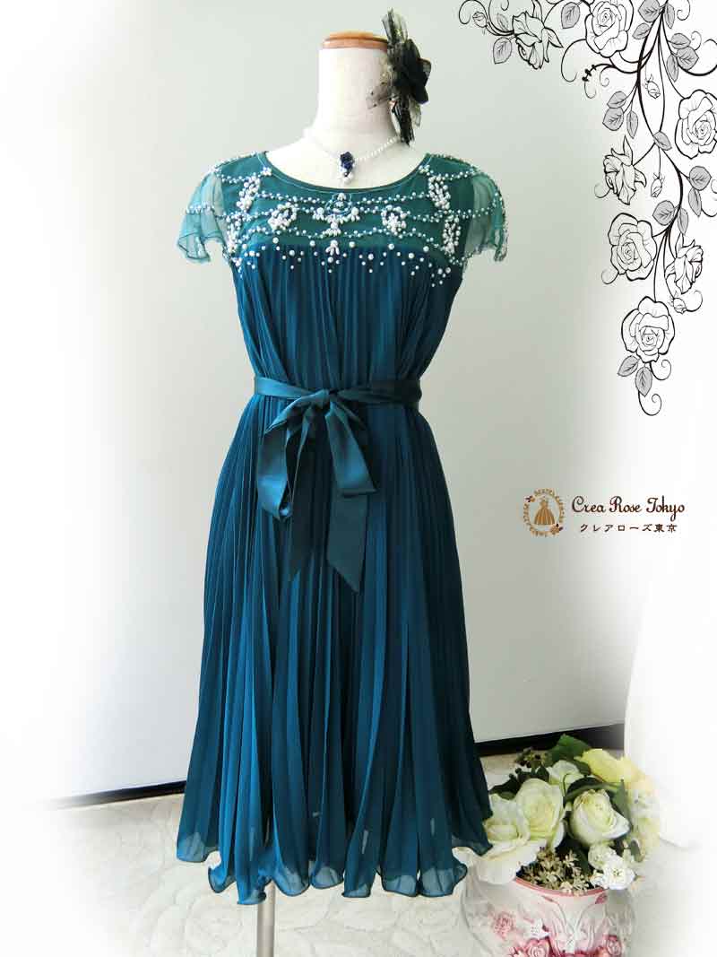 [ネイビーローズネックレス]オリジナル！薔薇の上品ネックレス