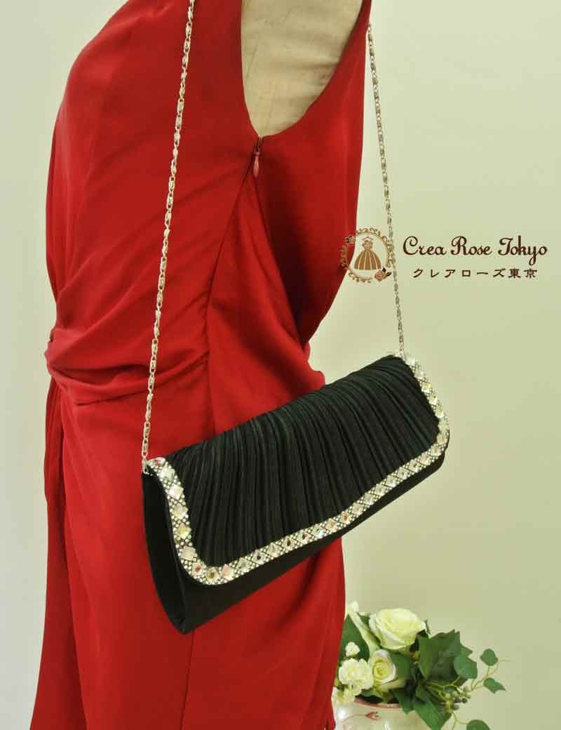 [シェリーバック ブラック]華やかなビジューのパーティバック