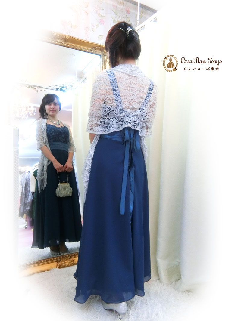 [ブルーメリアドレス]上品ブルーの演奏会・パーティドレス　７～１１号