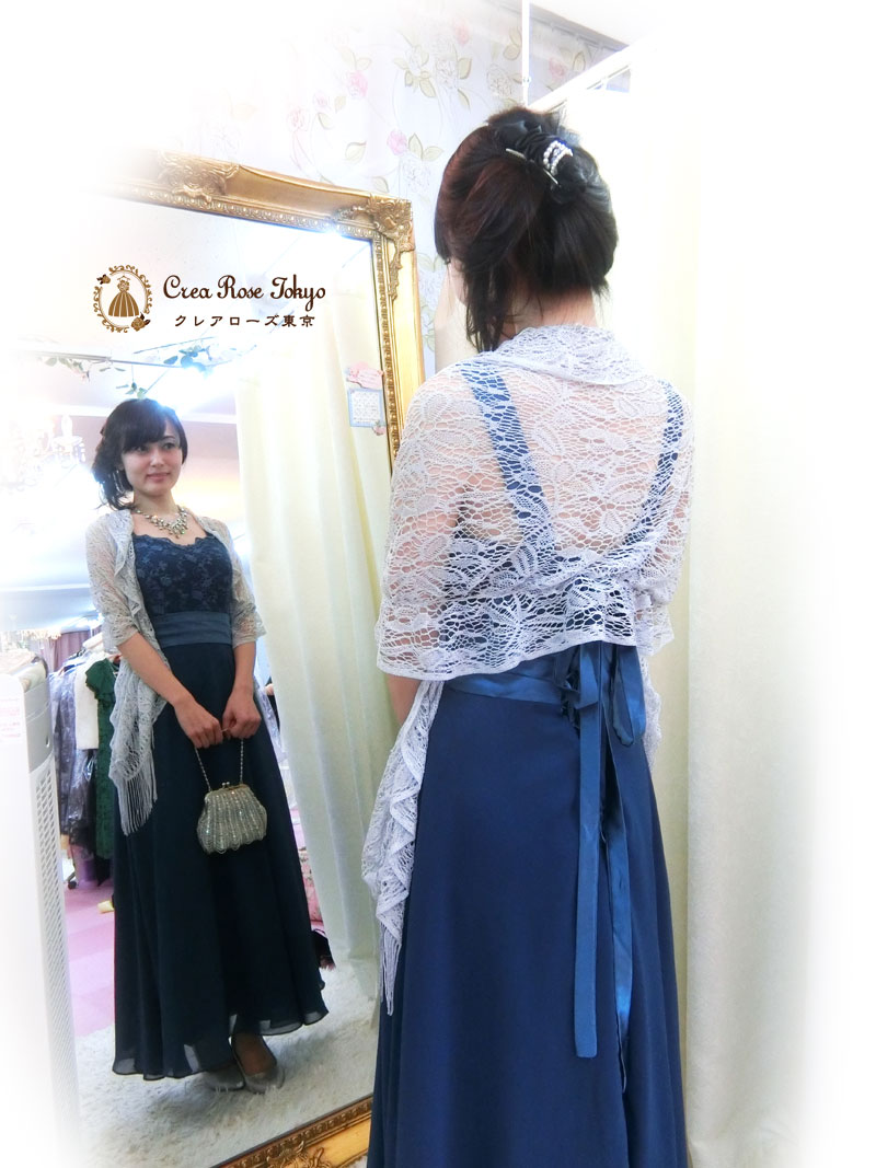 [ブルーメリアドレス]上品ブルーの演奏会・パーティドレス　７～１１号