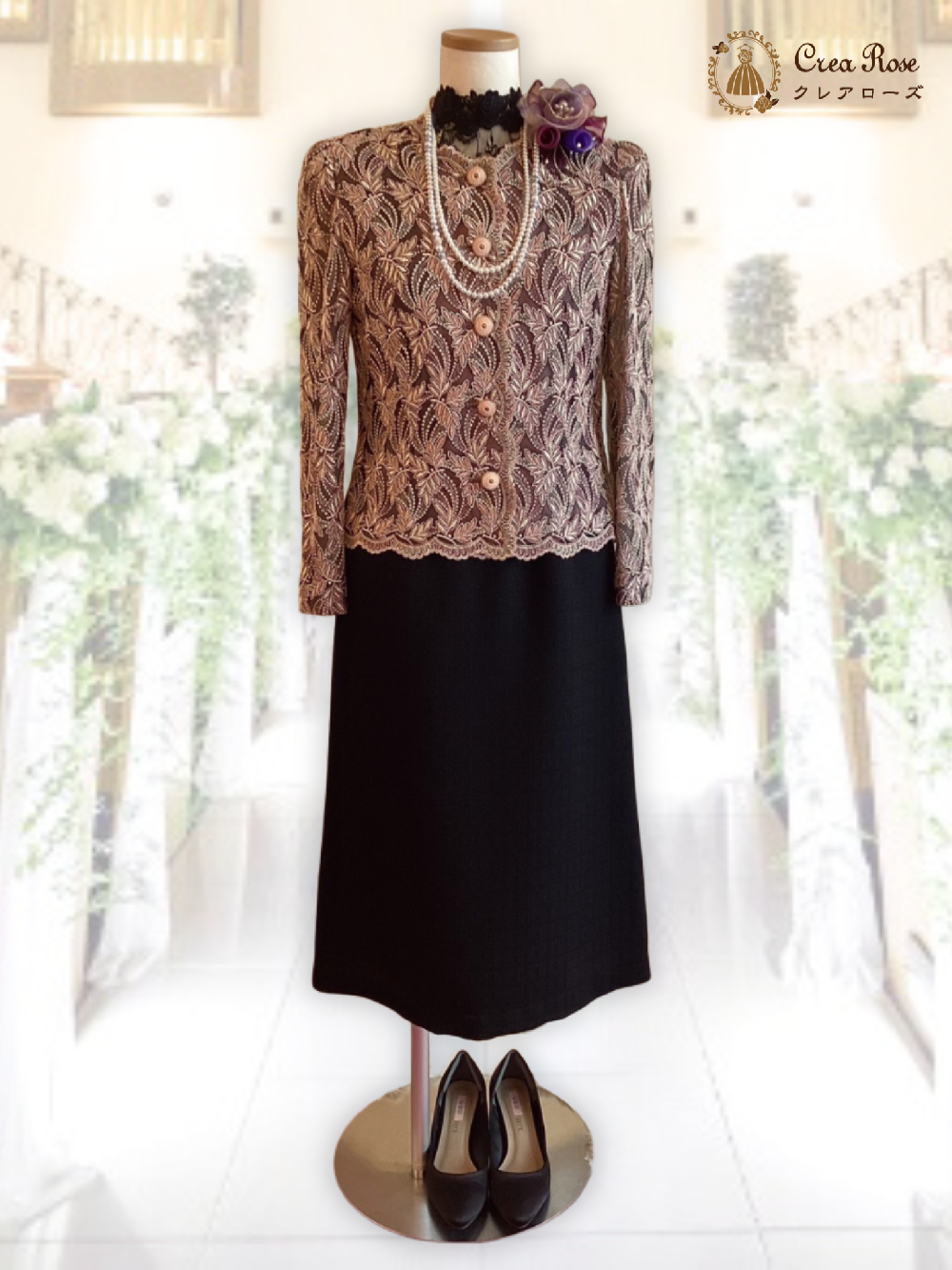 ドレッシーな細身のフォーマルドレス