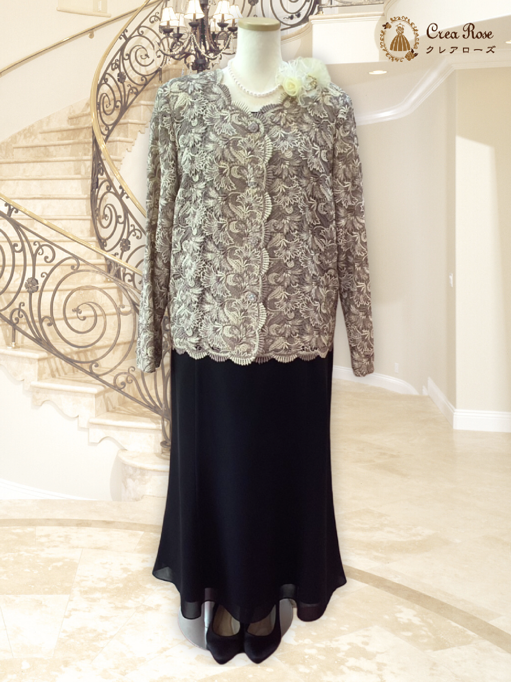 お祖母様のゆったりエレガントフォーマルドレス