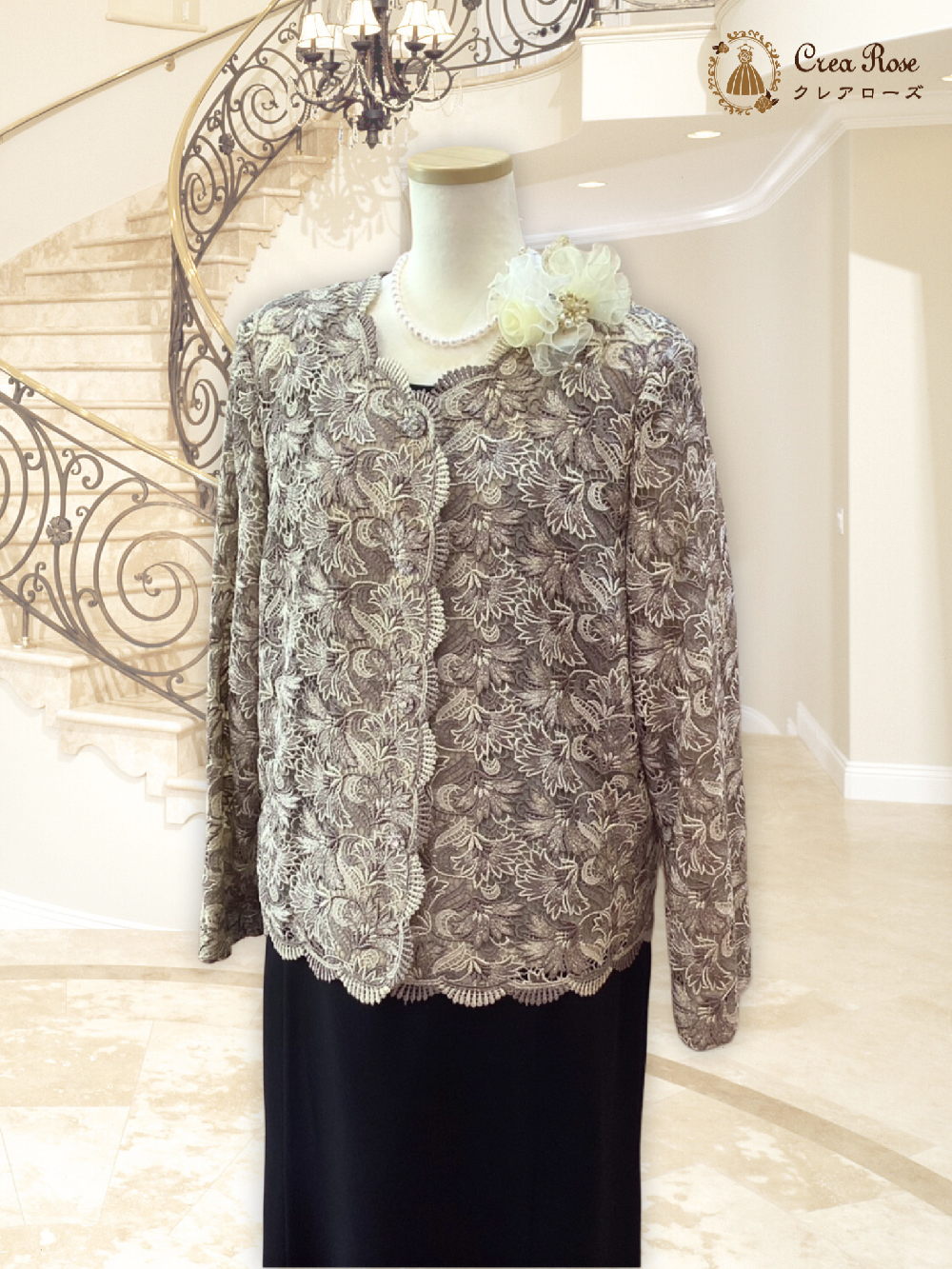 お祖母様のゆったりエレガントフォーマルドレス