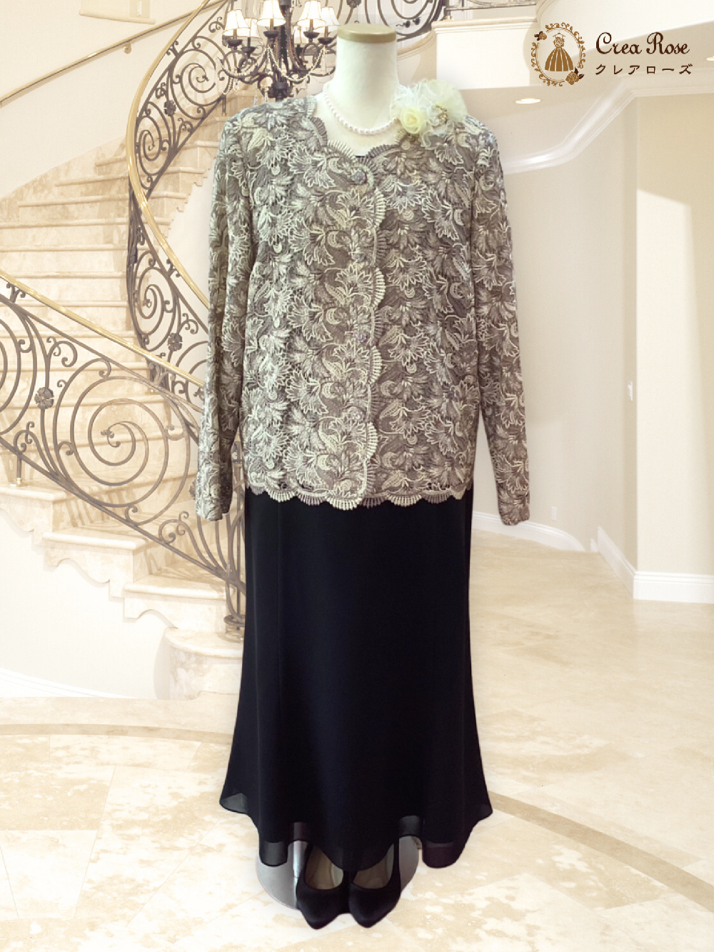お祖母様のゆったりエレガントフォーマルドレス